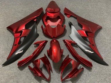 2006-2007 Yamaha R6 Motorcycle Fairings - Red Matte Black Canada Suppliers