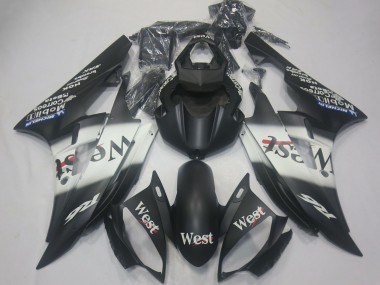 2006-2007 Yamaha R6 Motorcycle Fairings - Matte Black White West Michelin Canada Suppliers