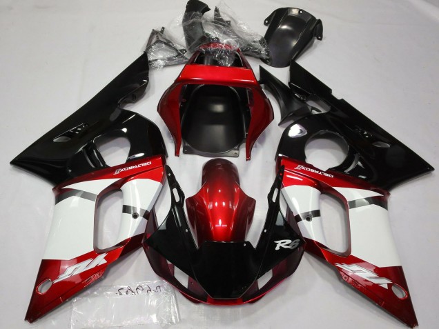 1998-2002 Yamaha R6 Motorcycle Fairing - Red White Glossy Black Canada Suppliers