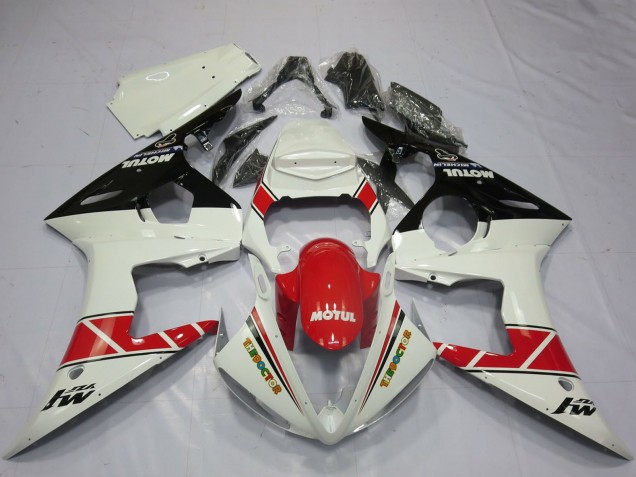 2005 Yamaha R6 Motorcycle Fairings - White Red Glossy Black Motul Canada Suppliers