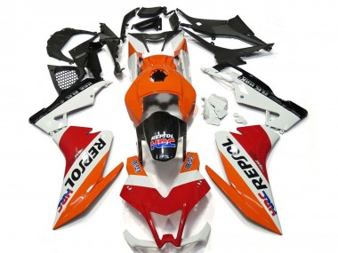 2012-2018 Aprilia RS4 125 Motorcycle Fairings - Orange White Red Glossy Black Repsol Canada Suppliers