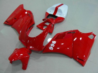 1993-2005 Ducati 996 Motorcycle Fairings - Glossy Red White Canada Suppliers