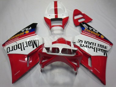 1993-2005 Ducati 748 916 996 998 Motorcycle Fairings - White Red Glossy Black Marlboro Canada Suppliers