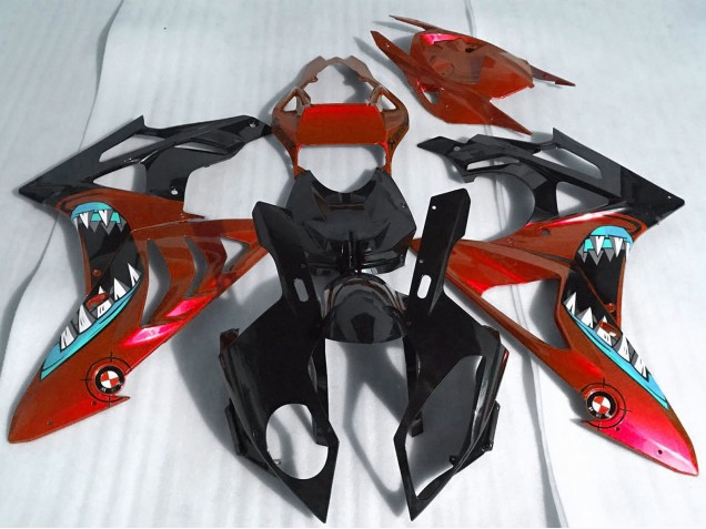 2017-2018 BMW S1000RR Motorcycle Fairings - Red Glossy Black Shark Canada Suppliers