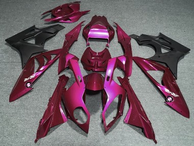 2009-2014 BMW S1000RR Motorcycle Fairings - Dark Hot Pink Matte Black Canada Suppliers