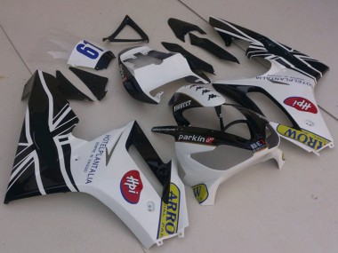 2006-2008 Triumph Daytona 675 Motorcycle Fairings - White Glossy Black with Flag Canada Suppliers