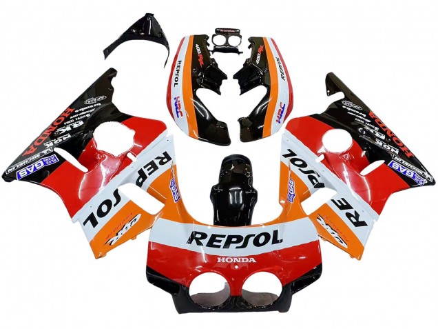 1987-1989 Honda CBR400RR NC23 Motorcycle Fairings - Orange White Red Glossy Black Repsol HRC Canada Suppliers