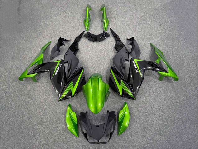 2015-2016 Kawasaki Z250/Z300 Motorcycle Fairings - Green Glossy Black Canada Suppliers