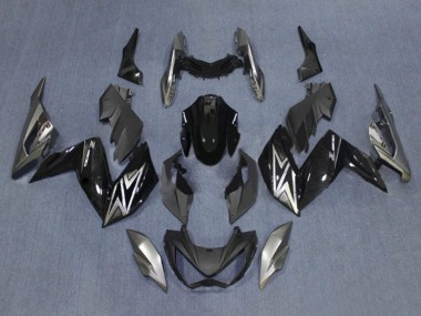 2015-2016 Kawasaki Z250/Z300 Motorcycle Fairings - Glossy Black Silver Canada Suppliers