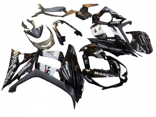 2010-2016 Kawasaki Z1000SX Motorcycle Fairings - Glossy Black Gold White Mobil West Canada Suppliers