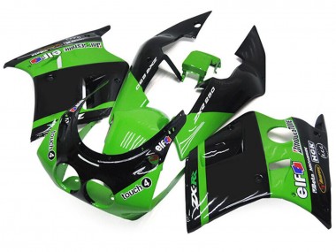 1989-1990 Kawasaki ZXR250 Motorcycle Fairings - Green Glossy Black Elf Touch4 Bridgestone Canada Suppliers