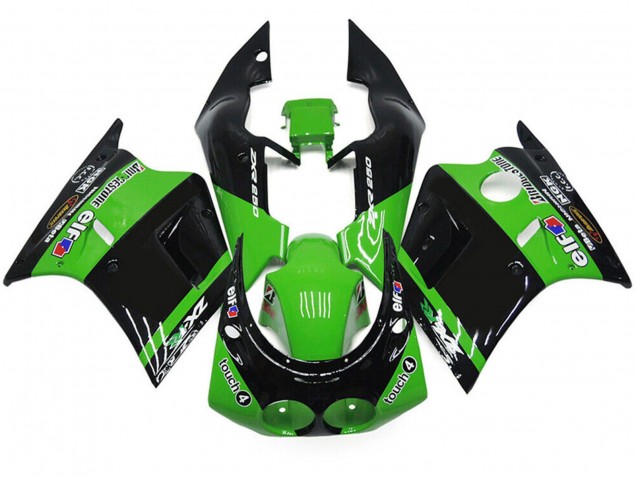 1989-1990 Kawasaki ZXR250 Motorcycle Fairings - Green Glossy Black Elf Touch4 Bridgestone Canada Suppliers