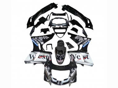 1993-2007 Kawasaki ZZR400 Motorcycle Fairings - Glossy Black White West Canada Suppliers
