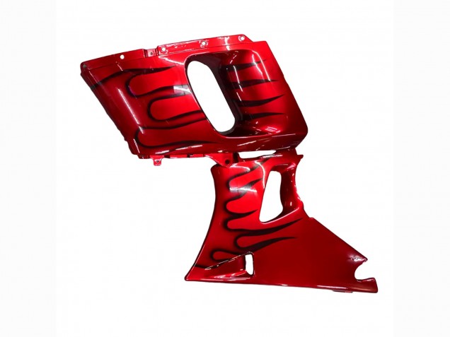 1998-2003 Kawasaki ZZR600 Motorcycle Fairings - Red with Black Flame Canada Suppliers