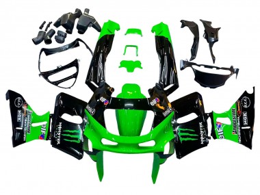 1993-2007 Kawasaki ZZR400 Motorcycle Fairings - Green Glossy Black Green Monster Elf Touch4 Bridgestone Canada Suppliers