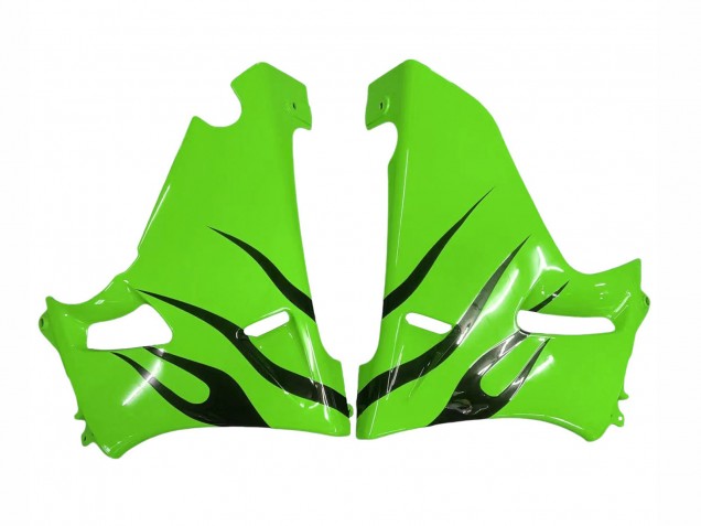 1998-2003 Kawasaki ZZR600 Motorcycle Fairings - Green Glossy Black Flame Canada Suppliers