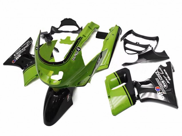 1998-2003 Kawasaki ZZR600 Motorcycle Fairings - Green Glossy Black Elf Touch4 Bridgestone Canada Suppliers