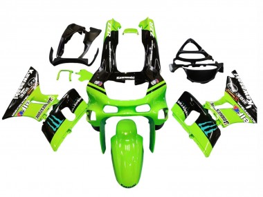 1998-2003 Kawasaki ZZR600 Motorcycle Fairings - Green Glossy Black Blue Monster Elf Touch4 Bridgestone Canada Suppliers
