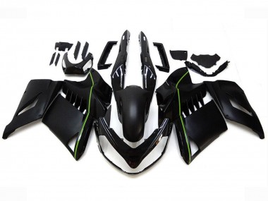 2007-2009 Kawasaki GTR1400/ZG1400 Motorcycle Fairings - Matte Black Green Lines Canada Suppliers