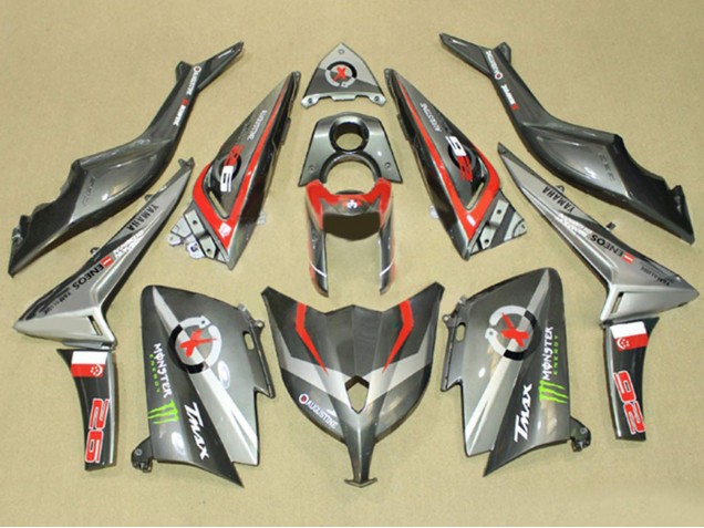 2012-2014 Yamaha TMAX530 Motorcycle Fairings - Grey Red Monster ENEOS Canada Suppliers