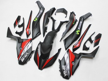 2017-2021 Yamaha XMAX300 Motorcycle Fairings - Matte Black Red MoviStar ENEOS 46 Canada Suppliers