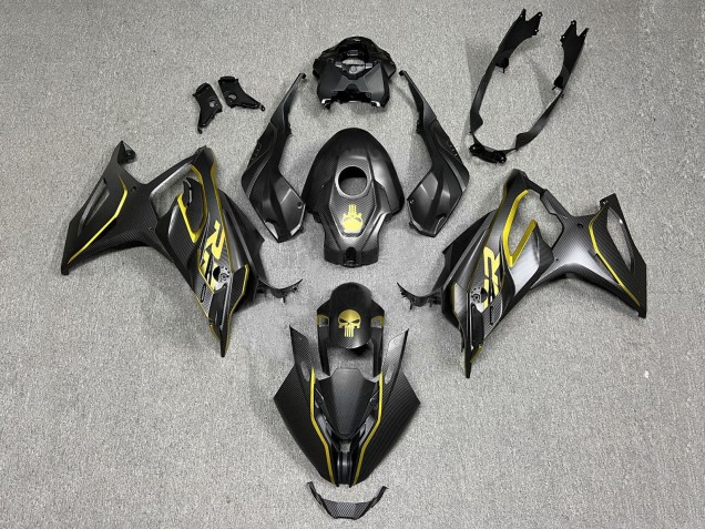 2023-2024 BMW S1000RR Motorcycle Fairings - Gold Black Carbon Fiber Canada Suppliers
