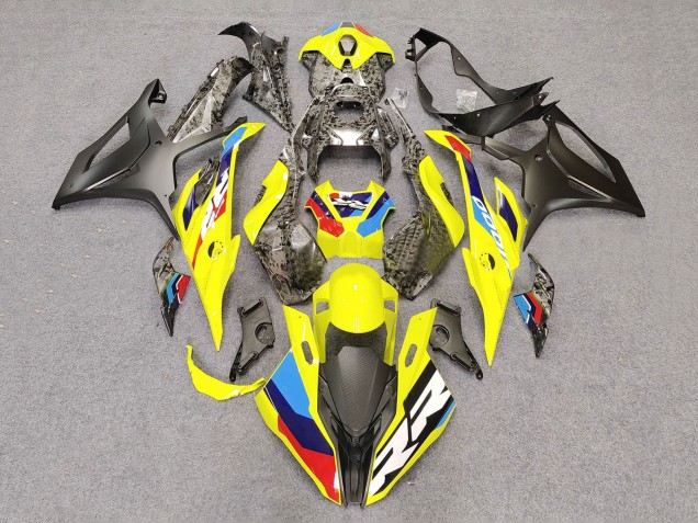 2023-2024 BMW S1000RR Motorcycle Fairings - Yellow Carbon Fiber Canada Suppliers