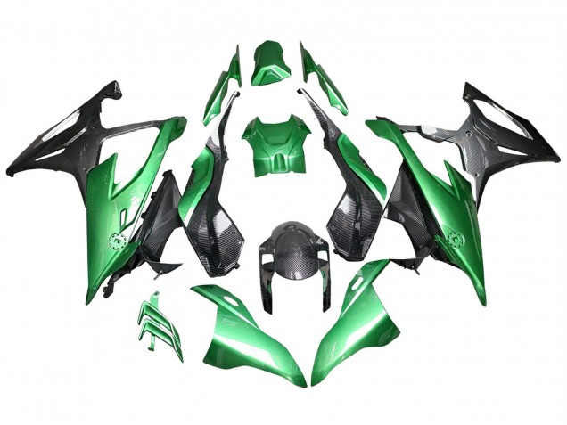 2019-2022 BMW S1000RR Motorcycle Fairings - Glossy Black Green Carbon Fiber Canada Suppliers