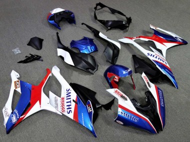 2019-2022 BMW S1000RR Motorcycle Fairings - White Blue Red Smiths Canada Suppliers
