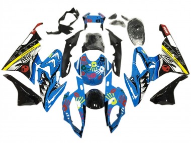 2017-2018 BMW S1000RR Motorcycle Fairings - Blue Yellow Black Shark Canada Suppliers