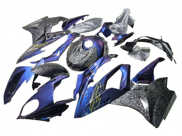 2015-2016 BMW S1000RR Motorcycle Fairings - Gradient Purple Blue Forged Carbon Fiber Canada Suppliers