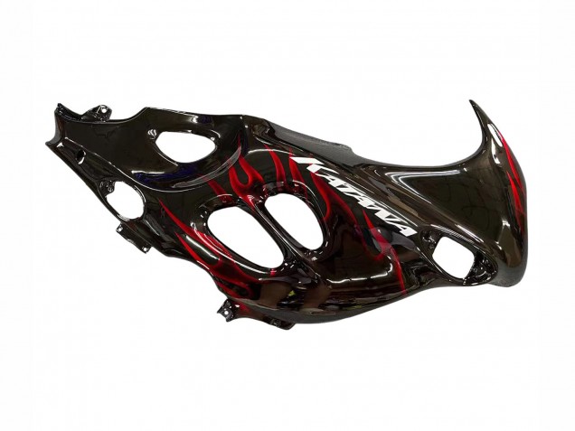 2004-2006 Suzuki GSX600F/GSX750F Motorcycle Fairings - Glossy Black Red Flame Canada Suppliers