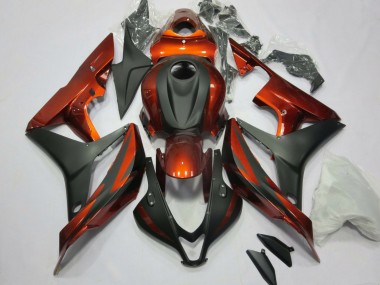 2007-2008 Honda CBR600RR Motorcycle Fairing Kits - Orange Matte Black Canada Suppliers