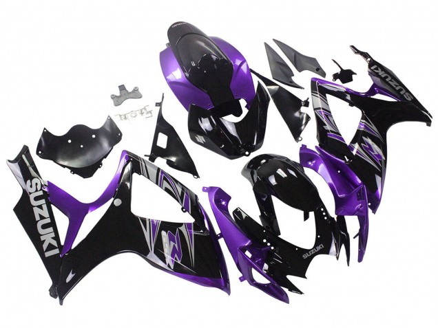 2006-2007 Suzuki GSXR 600 / GSXR 750 Motorcycle Fairing Kits - Purple Glossy Black Canada Suppliers
