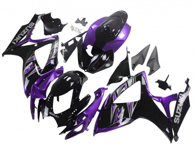 2006-2007 Suzuki GSXR 600 / GSXR 750 Motorcycle Fairing Kits - Purple Glossy Black Canada Suppliers