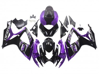 2006-2007 Suzuki GSXR 600 / GSXR 750 Motorcycle Fairing Kits - Purple Glossy Black Canada Suppliers