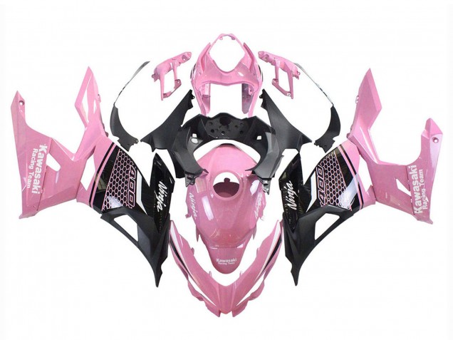 2018-2024 Kawasaki Ninja 400 Motorcycle Fairings - Pink Matte Black Honeycomb Canada Suppliers