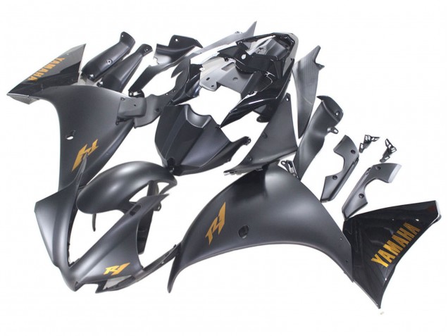 2012-2014 Yamaha YZF 1000 R1 Motorcycle Fairings - Matte Black Gold Decals Canada Suppliers