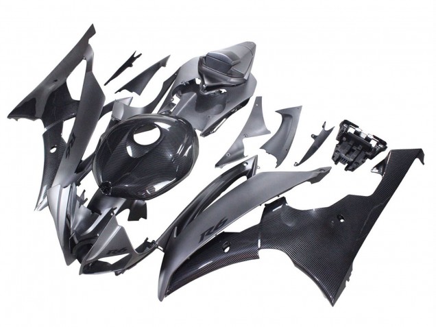 2008-2016 Yamaha YZF 600 R6 Motorcycle Fairings - Grey Black Carbon Fiber Style Canada Suppliers