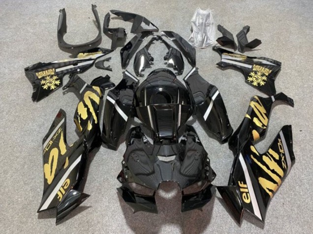 2021-2025 Kawasaki ZX10R Motorcycle Fairings - Glossy Black Gold Elf Snow Canada Suppliers