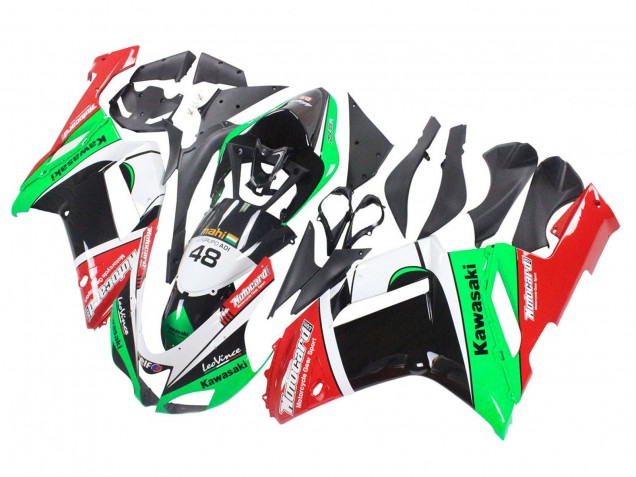 2007-2008 Kawasaki ZX6R Motorcycle Fairings - Green Red Canada Suppliers