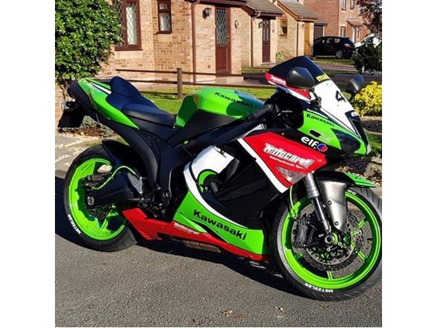 2007-2008 Kawasaki ZX6R Motorcycle Fairings - Green Red Canada Suppliers