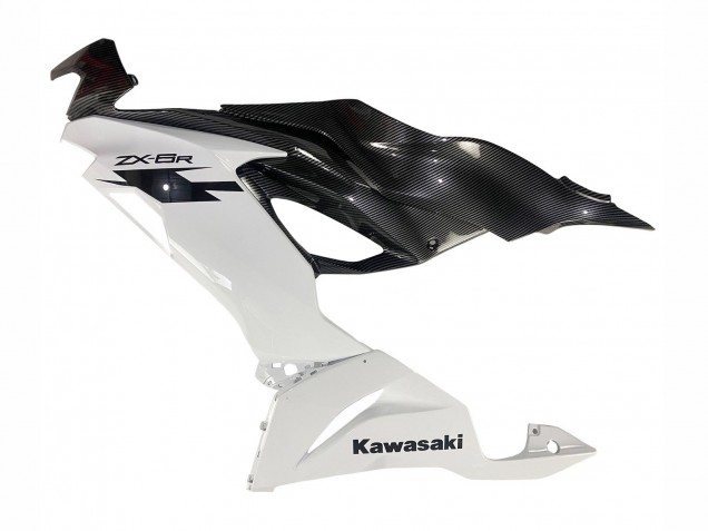 2019-2022 Kawasaki ZX6R Motorcycle Fairings - White Black Carbon Fiber Canada Suppliers
