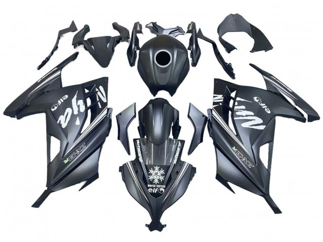 2013-2024 Kawasaki EX300 Motorcycle Fairings - Matte Black White Elf Snow Canada Suppliers