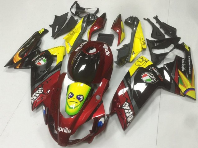 2006-2011 Aprilia RS125 Motorcycle Fairings - Red Yellow Black Shark Canada Suppliers