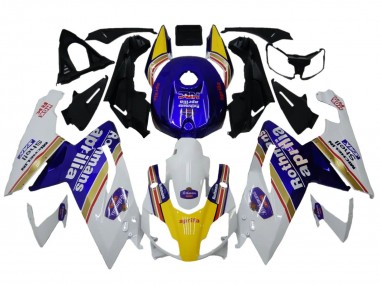 2006-2011 Aprilia RS125 Motorcycle Fairings - White Blue Yellow Rothmans Canada Suppliers