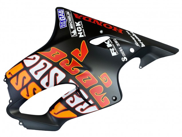 2004-2007 Honda CBR600 F4i Motorcycle Fairings - Matte Black Orange Rossi Canada Suppliers