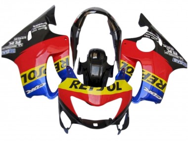1999-2000 Honda CBR600 F4 Motorcycle Fairings - Red Yellow Blue Glossy Black Repsol Canada Suppliers