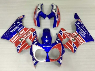 1992-1993 Honda CBR900RR 893 Motorcycle Fairings - White Red Blue Star Castrol Canada Suppliers