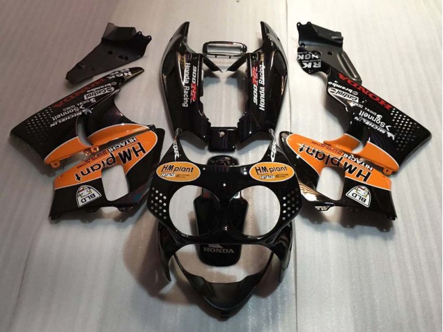 1992-1993 Honda CBR900RR 893 Motorcycle Fairings - Glossy Black Orange Hm Plant Canada Suppliers